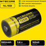Аккумулятор NITECORE NL169 RCR123/16340 Li-ion 3.7v 950mAH Аккумулятор с защитой