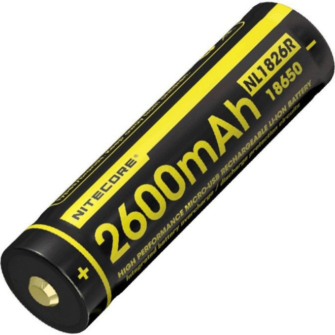 Аккумулятор NITECORE NL1826R 18650, 2600 мА·ч, с USB-зарядкой