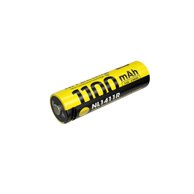 Аккумулятор с защитой NITECORE NL1411R 14500 1100мАч 3,6В (3,96 Втч/3A) USB-C