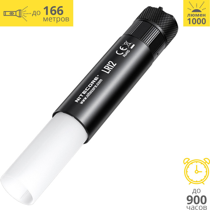 Фонарь NITECORE LR12 Black Magnetic, 1000 лм