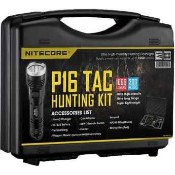 Комплект для охоты NITECORE P16 с зарядкой, аккумулятором и аксессуарами