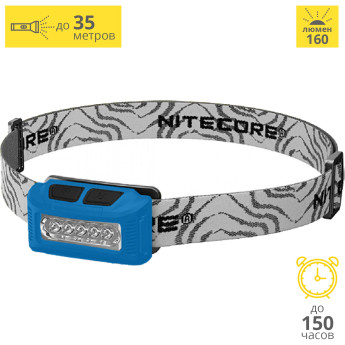Налобный фонарь NITECORE NU10 Blue