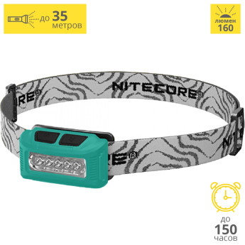 Налобный фонарь NITECORE NU10 Green High Performance, зелёный (15989)