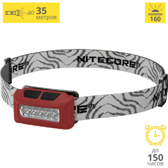 Налобный фонарь NITECORE NU10 RED (160 лм)