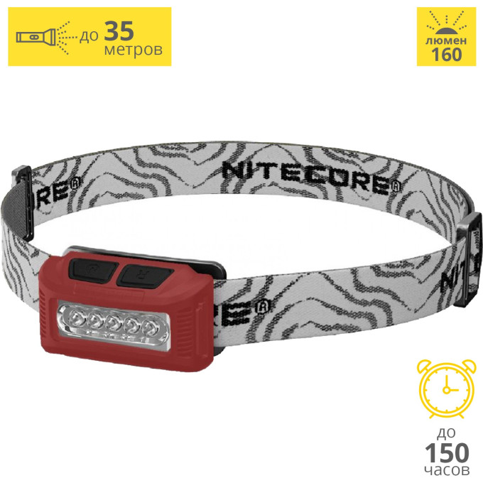 Налобный фонарь NITECORE NU10 RED (160 лм)