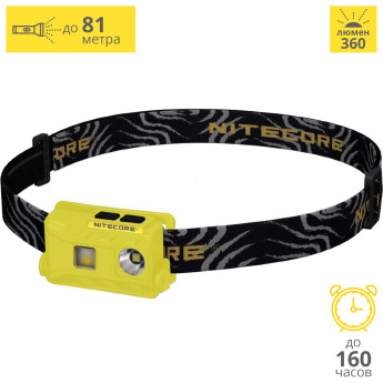 Налобный фонарь NITECORE NU25 Yellow (CREE XP-G2 S3)